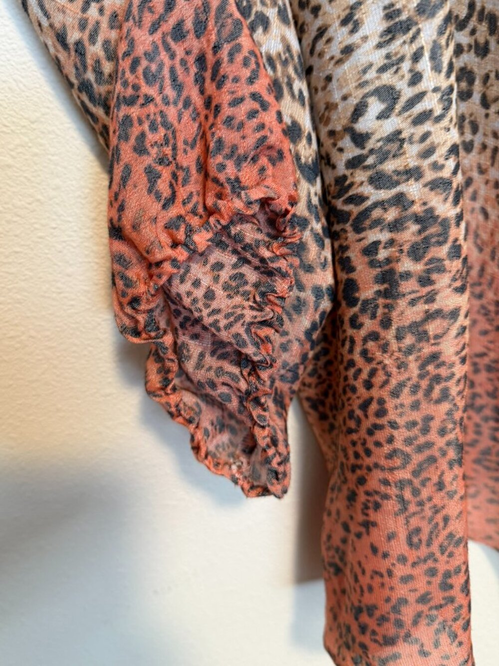 NWT Zac & Rachel XL Leopard Print Ombre Tunic Top Coral Beige - Picture 5 of 9